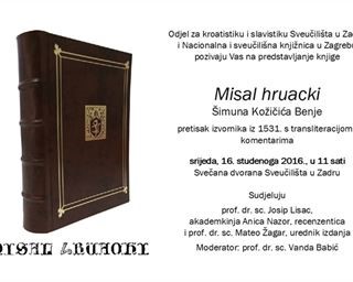 Predstavljanje knjige "Misal hruacki" Šimuna Kožičića Benje